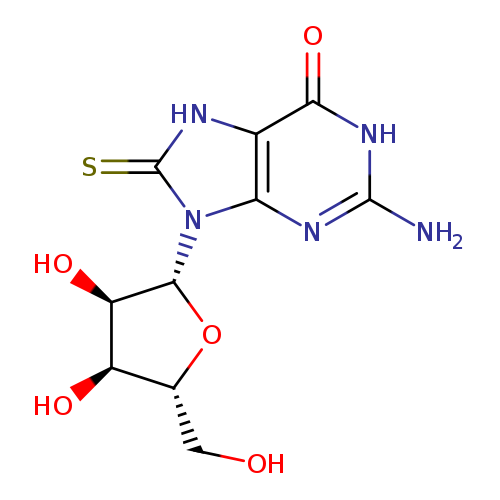 OC[C@H]1O[C@H]([C@@H]([C@@H]1O)O)n1c(=S)[nH]c2c1nc(N)[nH]c2=O