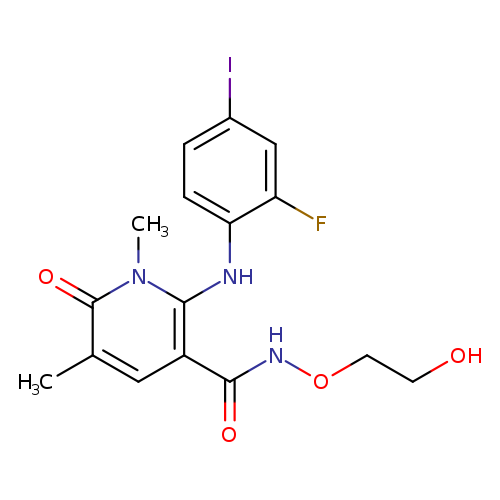 OCCONC(=O)c1cc(C)c(=O)n(c1Nc1ccc(cc1F)I)C