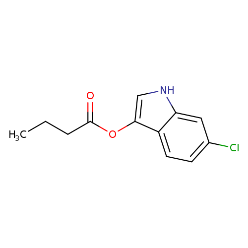 CCCC(=O)Oc1c[nH]c2c1ccc(c2)Cl