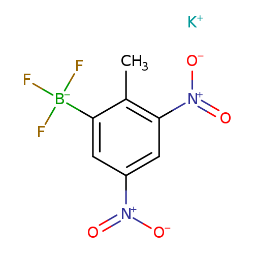 [O-][N+](=O)c1cc([N+](=O)[O-])c(c(c1)[B-](F)(F)F)C.[K+]