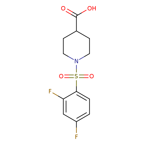 OC(=O)C1CCN(CC1)S(=O)(=O)c1ccc(cc1F)F