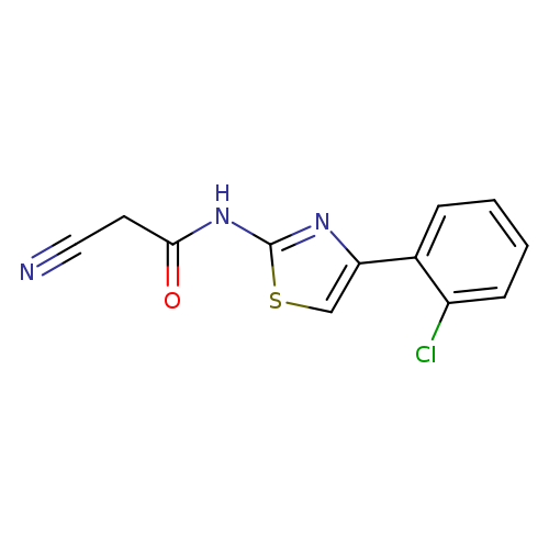 N#CCC(=O)Nc1scc(n1)c1ccccc1Cl