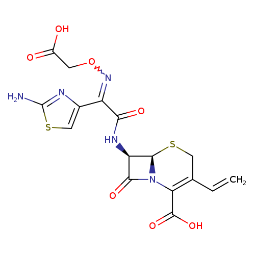 Nc1nc(cs1)C(=NOCC(=O)O)C(=O)N[C@H]1[C@H]2SCC(=C(N2C1=O)C(=O)O)C=C