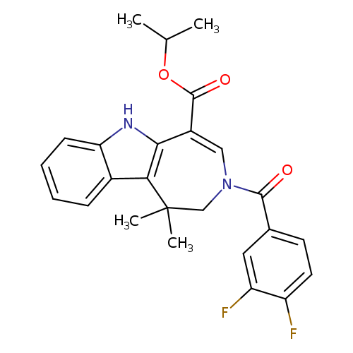 CC(OC(=O)C1=CN(CC(c2c1[nH]c1c2cccc1)(C)C)C(=O)c1ccc(c(c1)F)F)C