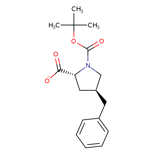 O=C(N1C[C@H](C[C@@H]1C(=O)[O-])Cc1ccccc1)OC(C)(C)C