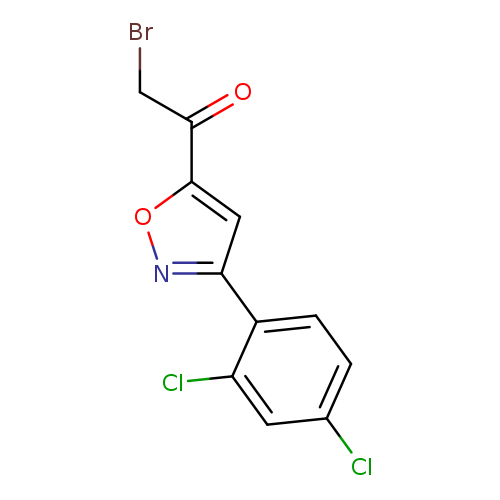 BrCC(=O)c1onc(c1)c1ccc(cc1Cl)Cl