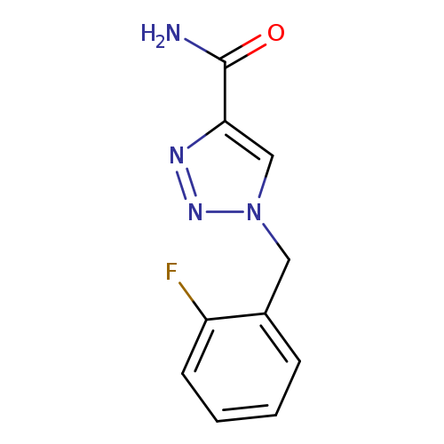Fc1ccccc1Cn1nnc(c1)C(=O)N