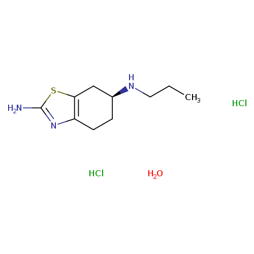 CCCN[C@H]1CCc2c(C1)sc(n2)N.O.Cl.Cl