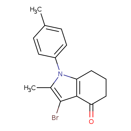 Cc1ccc(cc1)n1c(C)c(c2c1CCCC2=O)Br