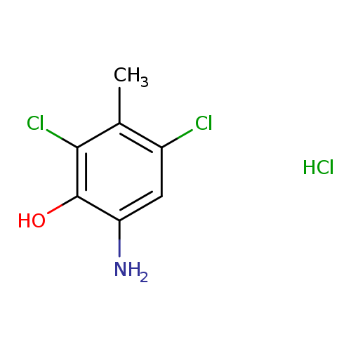 Nc1cc(Cl)c(c(c1O)Cl)C.Cl