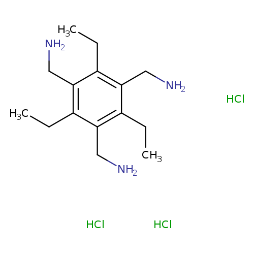 CCc1c(CN)c(CC)c(c(c1CN)CC)CN.Cl.Cl.Cl