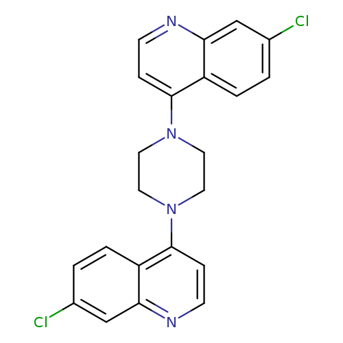 Clc1ccc2c(c1)nccc2N1CCN(CC1)c1ccnc2c1ccc(c2)Cl