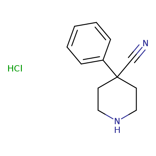N#CC1(CCNCC1)c1ccccc1.Cl