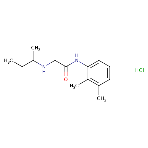 CCC(NCC(=O)Nc1cccc(c1C)C)C.Cl