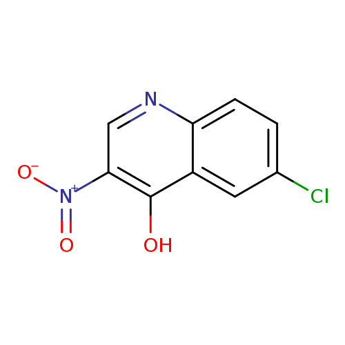 Clc1ccc2c(c1)c(O)c(cn2)[N+](=O)[O-]