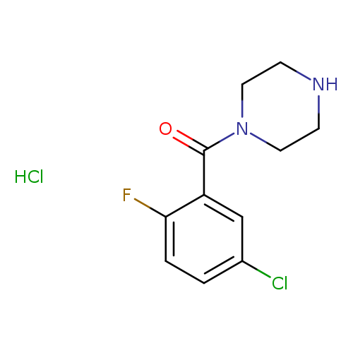 O=C(c1cc(Cl)ccc1F)N1CCNCC1.Cl