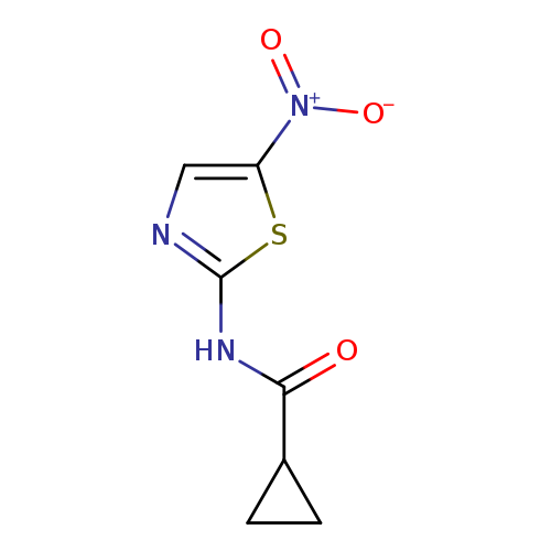 O=C(C1CC1)Nc1ncc(s1)[N+](=O)[O-]