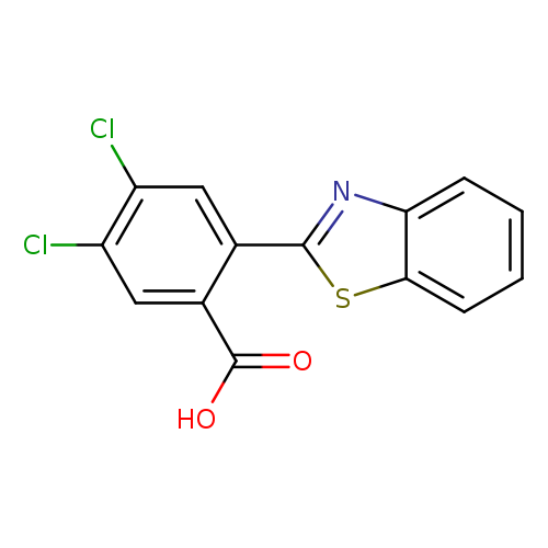 OC(=O)c1cc(Cl)c(cc1c1nc2c(s1)cccc2)Cl