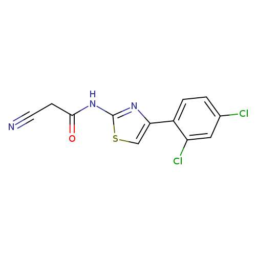 N#CCC(=O)Nc1scc(n1)c1ccc(cc1Cl)Cl