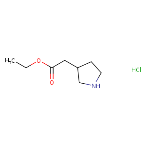 CCOC(=O)CC1CNCC1.Cl