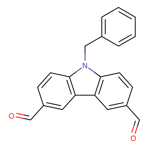 O=Cc1ccc2c(c1)c1cc(C=O)ccc1n2Cc1ccccc1