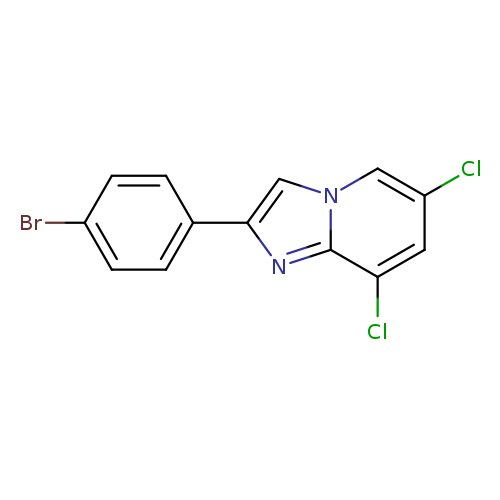 Brc1ccc(cc1)c1cn2c(n1)c(Cl)cc(c2)Cl