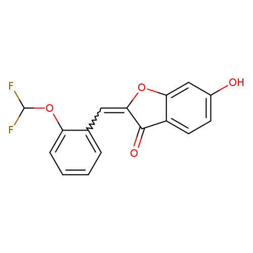 FC(Oc1ccccc1C=C1Oc2c(C1=O)ccc(c2)O)F