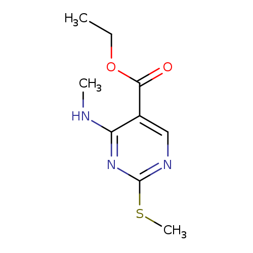 CCOC(=O)c1cnc(nc1NC)SC
