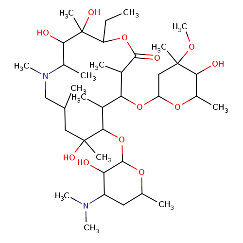 CCC1OC(=O)C(C)C(OC2OC(C)C(C(C2)(C)OC)O)C(C)C(OC2OC(C)CC(C2O)N(C)C)C(CC(CN(C(C(C1(C)O)O)C)C)C)(C)O
