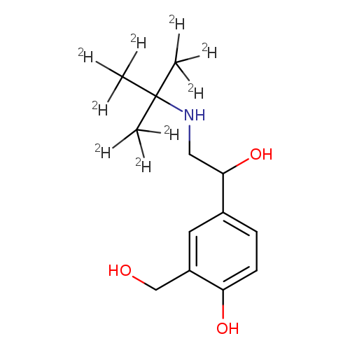 OCc1cc(ccc1O)C(CNC(C([2H])([2H])[2H])(C([2H])([2H])[2H])C([2H])([2H])[2H])O