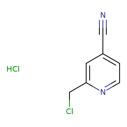ClCc1nccc(c1)C#N.Cl