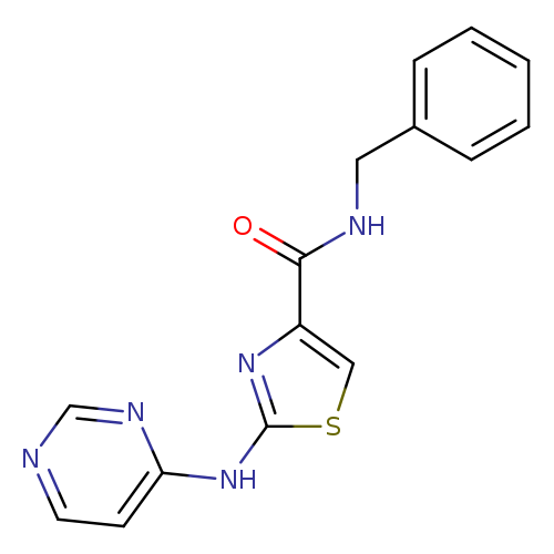 O=C(c1csc(n1)Nc1ccncn1)NCc1ccccc1