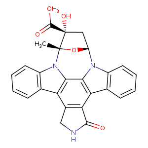 O=C1NCc2c1c1c3ccccc3n3c1c1c2c2ccccc2n1[C@]1(O[C@@H]3C[C@]1(O)C(=O)[OH3])C