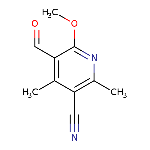 O=Cc1c(OC)nc(c(c1C)C#N)C
