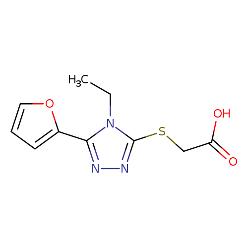 CCn1c(SCC(=O)O)nnc1c1ccco1