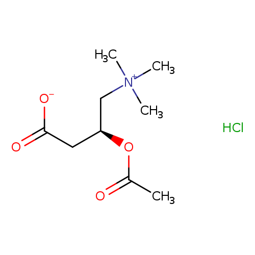 [O-]C(=O)C[C@@H](C[N+](C)(C)C)OC(=O)C.Cl