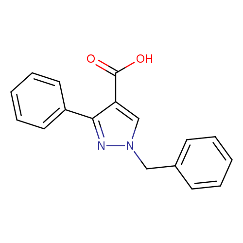 OC(=O)c1cn(nc1c1ccccc1)Cc1ccccc1