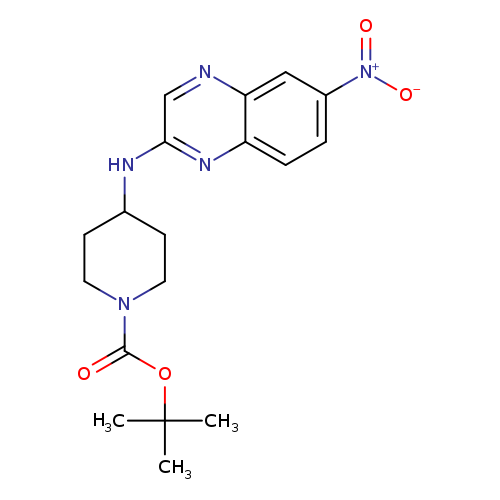 O=C(N1CCC(CC1)Nc1cnc2c(n1)ccc(c2)[N+](=O)[O-])OC(C)(C)C