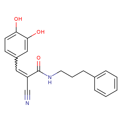 N#CC(=Cc1ccc(c(c1)O)O)C(=O)NCCCc1ccccc1