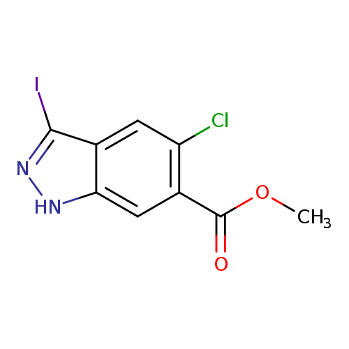 COC(=O)c1cc2[nH]nc(c2cc1Cl)I