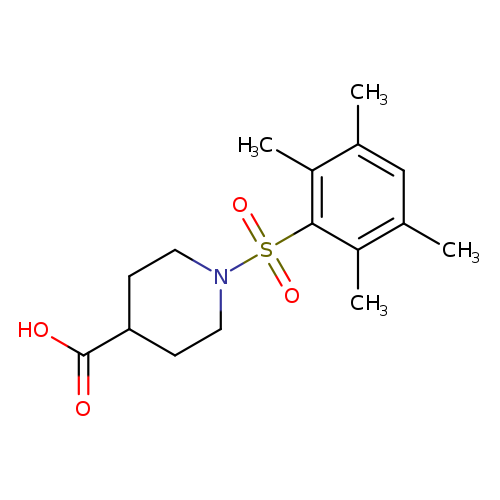 OC(=O)C1CCN(CC1)S(=O)(=O)c1c(C)c(C)cc(c1C)C