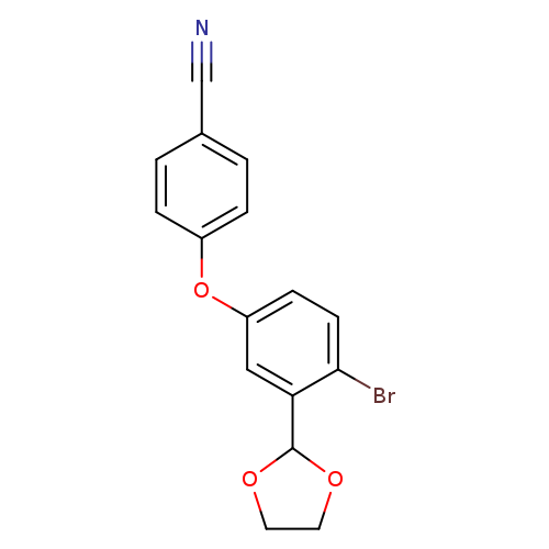N#Cc1ccc(cc1)Oc1ccc(c(c1)C1OCCO1)Br