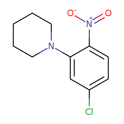 Clc1ccc(c(c1)N1CCCCC1)[N+](=O)[O-]