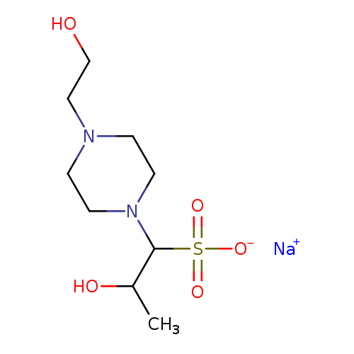 OCCN1CCN(CC1)C(S(=O)(=O)[O-])C(O)C.[Na+]