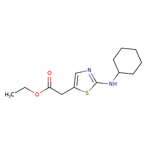 CCOC(=O)Cc1cnc(s1)NC1CCCCC1