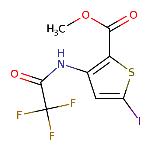 COC(=O)c1sc(cc1NC(=O)C(F)(F)F)I