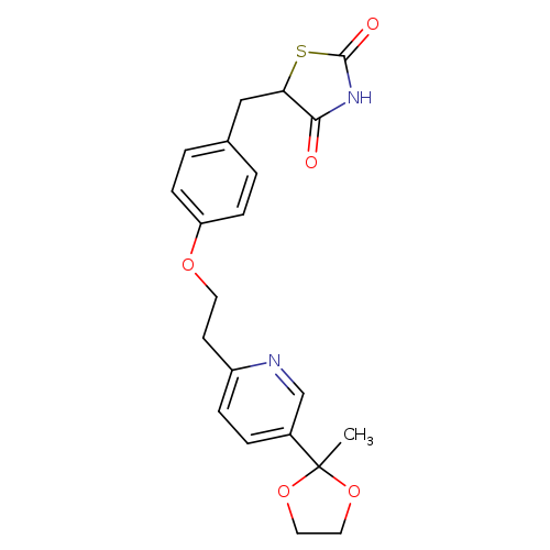 O=C1NC(=O)C(S1)Cc1ccc(cc1)OCCc1ccc(cn1)C1(C)OCCO1