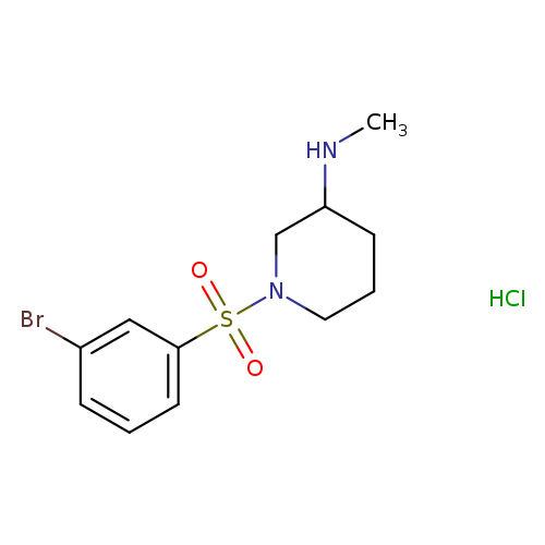 CNC1CCCN(C1)S(=O)(=O)c1cccc(c1)Br.Cl