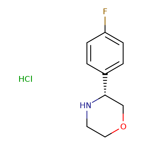 Fc1ccc(cc1)[C@H]1NCCOC1.Cl