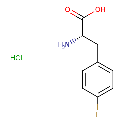 N[C@H](C(=O)O)Cc1ccc(cc1)F.Cl